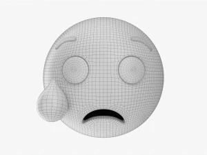 Emoji 053 Crying With Tear 3D Model