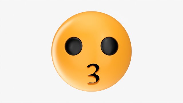Emoji 056 Kissing 3D Model .c4d .max .obj .3ds .fbx .stl .blend 