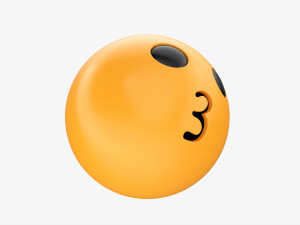 Emoji 056 Kissing 3D Model