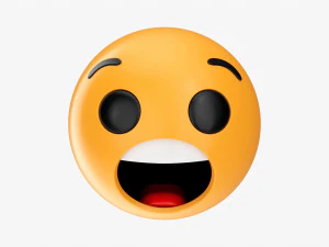 Эмодзи 057: Удивление зубами и языком 3D Модель