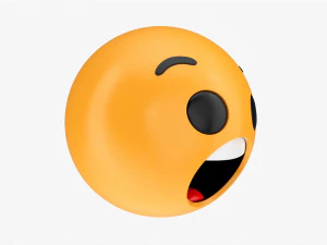 Emoji 057 surpreso com dentes e l&iacute;ngua Modelo 3D