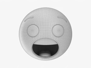 Emoji 057 surpreso com dentes e l&iacute;ngua Modelo 3D