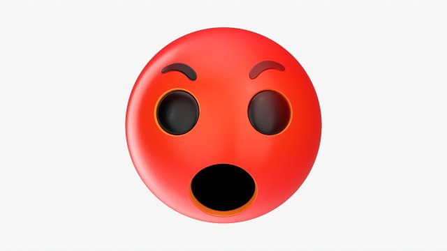 Emoji 058 Angry With Mouth Opened Model 3D .c4d .max .obj .3ds .fbx .stl .blend 