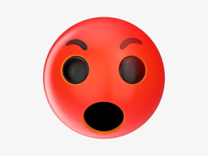 Emoji 058 Angry With Mouth Opened 3D Model