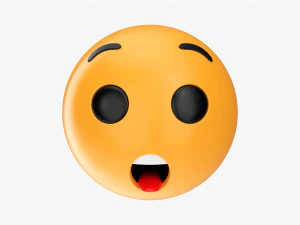 Emoji 059 sem palavras com dentes e l&iacute;ngua Modelo 3D