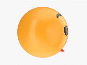 Emoji 059 Speechless With Teeth And Tongue 3D Model