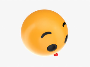 Emoji 059 Speechless With Teeth And Tongue Modello 3D