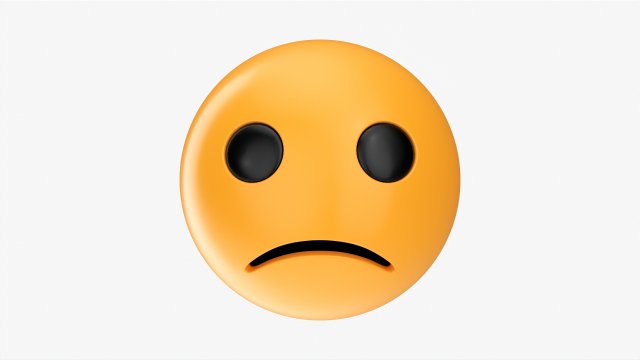 Emoji 063 Worried 3D 模型 .c4d .max .obj .3ds .fbx .stl .blend 