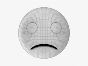 Emoji 063 Worried 3D Model