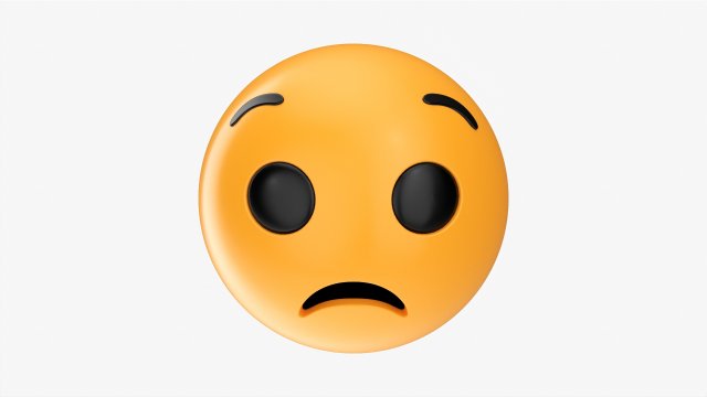 Emoji 065 Sad 3D Модель .c4d .max .obj .3ds .fbx .stl .blend 