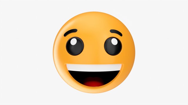 Emoji 068 White Smiling 3D Model .c4d .max .obj .3ds .fbx .stl .blend 