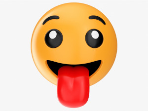Emoji 069 Smiling With Stuck-Out Tongue 3D Model