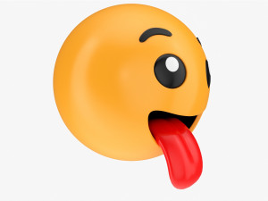 Emoji 069 Smiling With Stuck-Out Tongue Model 3D