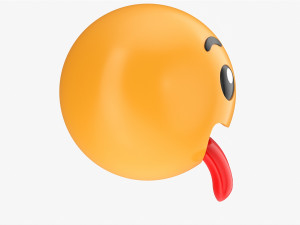 Emoji 069 Smiling With Stuck-Out Tongue Model 3D