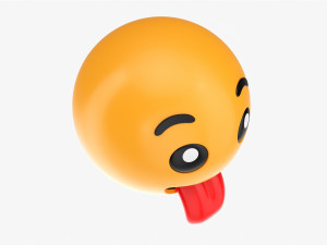Emoji 069 Smiling With Stuck-Out Tongue Model 3D