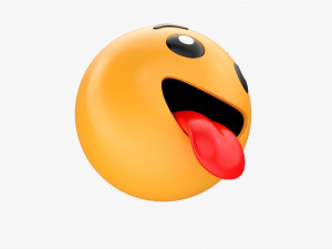 Emoji 069 Smiling With Stuck-Out Tongue Model 3D