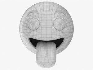 Emoji 069 Smiling With Stuck-Out Tongue Model 3D