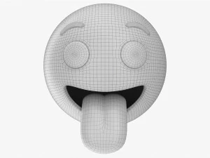 Emoji 069 Uśmiechnięty z wysuniętym językiem Model 3D