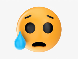 Emoji 072 Crying With Tear 3D Model