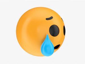 Emoji 072 Crying With Tear 3D Model