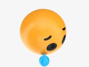 Emoji 072 Crying With Tear 3D Model