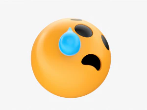 Emoji 072 Crying With Tear 3D Model