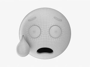 Emoji 072 Crying With Tear 3D Model
