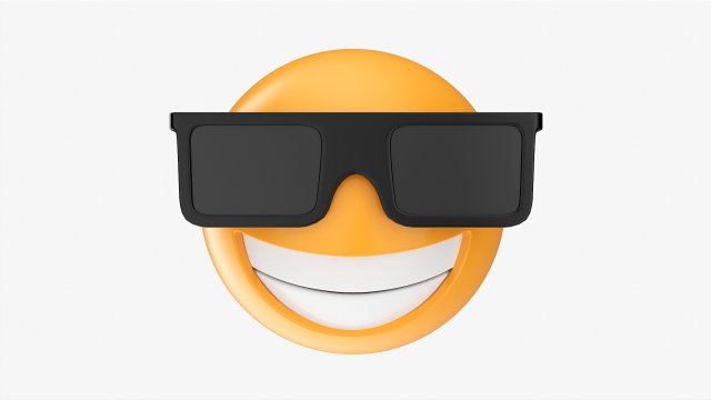 Emoji 073 Laughing With Glasses 3Dモデル .c4d .max .obj .3ds .fbx .stl .blend 