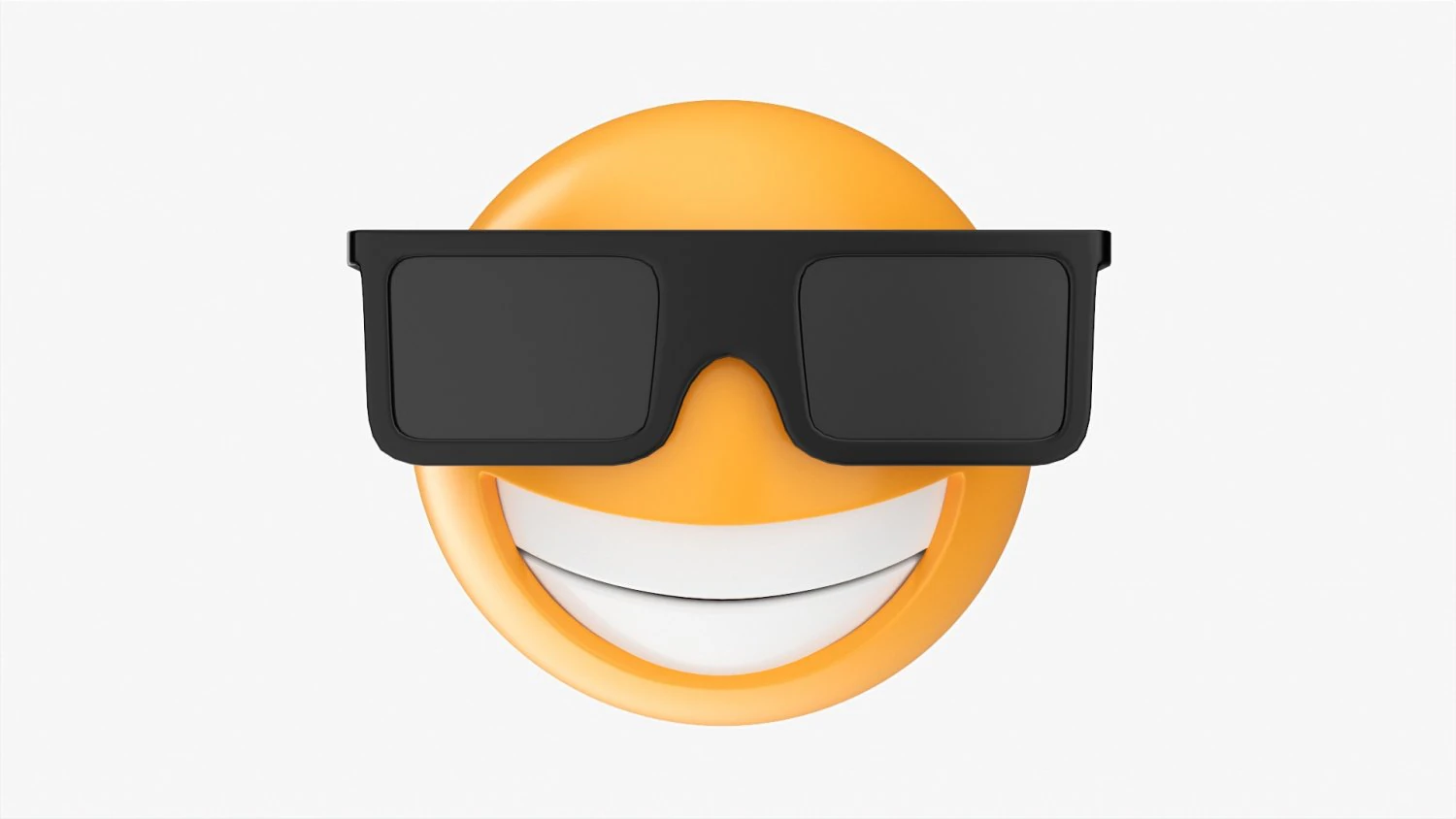 Emoji 073 Laughing With Glasses 3D Model .c4d .max .obj .3ds .fbx .stl .blend 