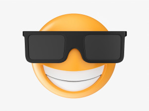 Emoji 073 Laughing With Glasses 3D Model