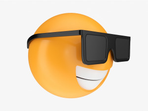 Emoji 073 Laughing With Glasses 3Dモデル