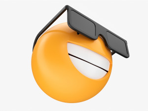 Emoji 073 Laughing With Glasses 3Dモデル