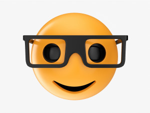 Emoji 074 Smiling With Glasses 3D Model
