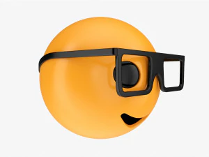 Emoji 074 Smiling With Glasses 3D Model