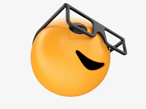Emoji 074 Smiling With Glasses 3D Model