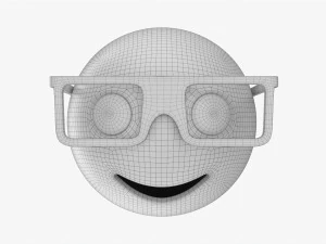 Emoji 074 Smiling With Glasses 3D Model