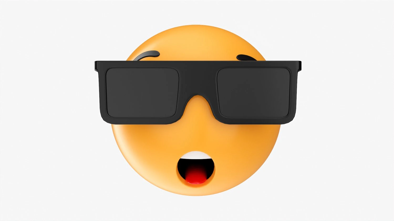 Emoji 075 Speechless With Teeth Tongue Glasses 3D Model .c4d .max .obj .3ds .fbx .stl .blend 