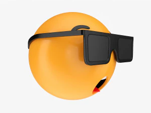 Emoji 075 Speechless With Teeth Tongue Glasses 3D Model