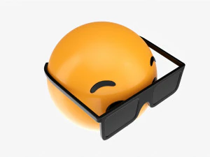 Emoji 075 Speechless With Teeth Tongue Glasses 3D Model