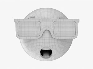 Emoji 075 Speechless With Teeth Tongue Glasses 3D Model