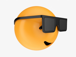 Emoji 076 Smiling With Glasses Model 3D