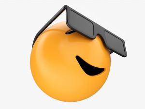 Emoji 076 Smiling With Glasses Model 3D