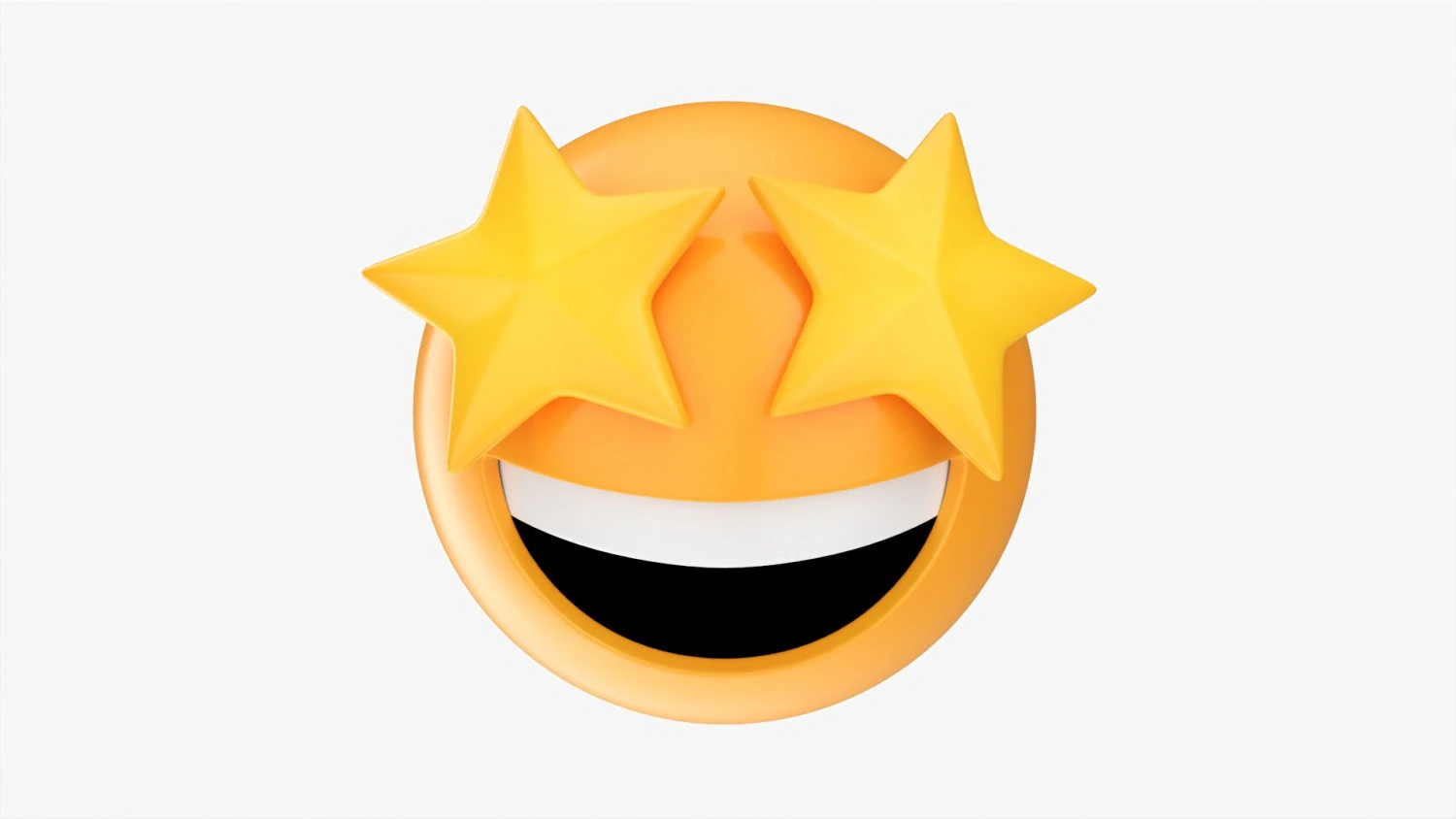 Emoji 077 Laughing With Star Shaped Eyes 3D Model .c4d .max .obj .3ds .fbx .stl .blend 