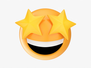 Emoji 077 Laughing With Star Shaped Eyes 3D Model