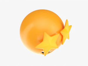 Emoji 077 Laughing With Star Shaped Eyes 3D Model