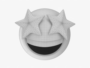Emoji 077 Laughing With Star Shaped Eyes Modello 3D