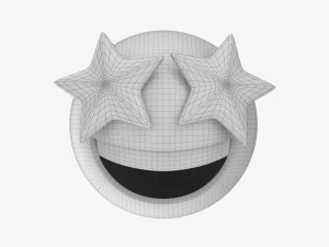 Emoji 077 Laughing With Star Shaped Eyes 3D Model