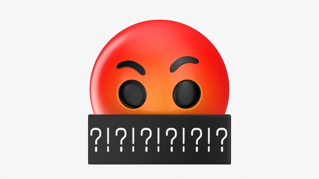 Emoji 078 Angry With Mouth Covered 3D 模型 .c4d .max .obj .3ds .fbx .stl .blend 