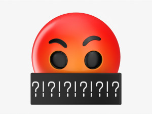 Emoji 078 Angry With Mouth Covered 3D Model