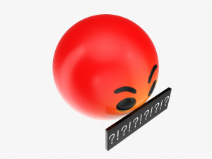 Emoji 078 Angry With Mouth Covered 3D 模型